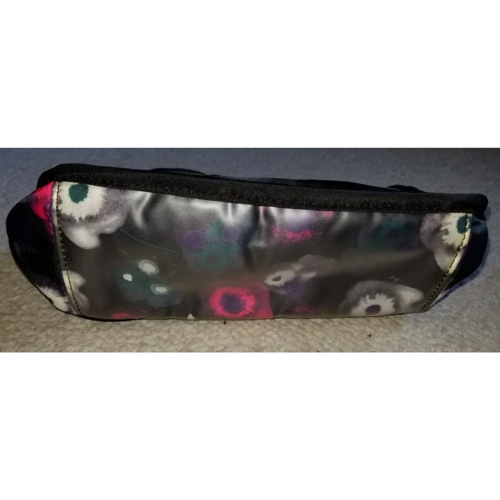 Womens Cosmetic Bag-LUG-black/pink floral watercolor 'Parasail Cosmetic Bag'